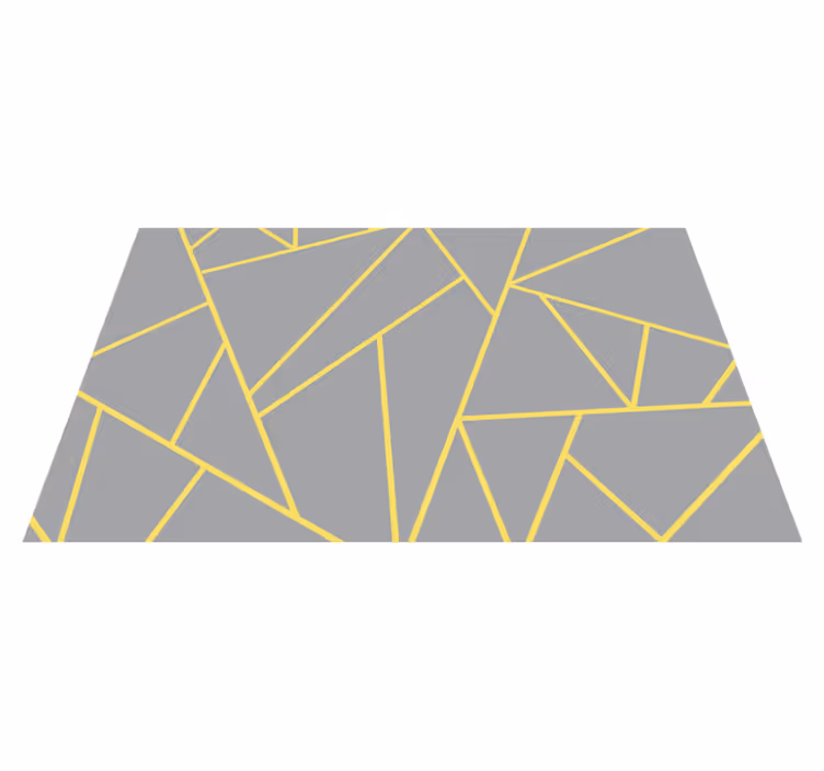 vinylový koberec s geometrickýmy tvarmi moderná žltá a sivá - Tenstickers