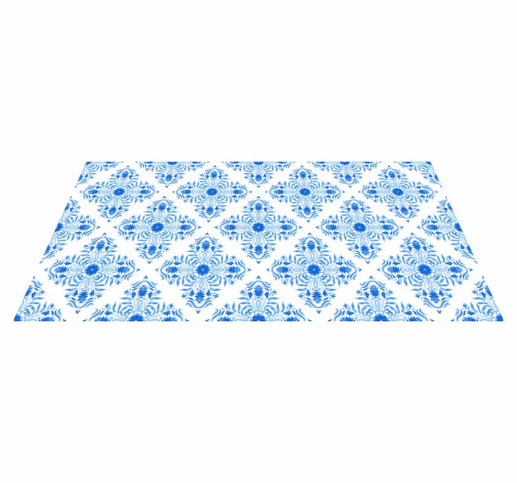 Vinylový koberec s efektom fontaine blue tile - Tenstickers