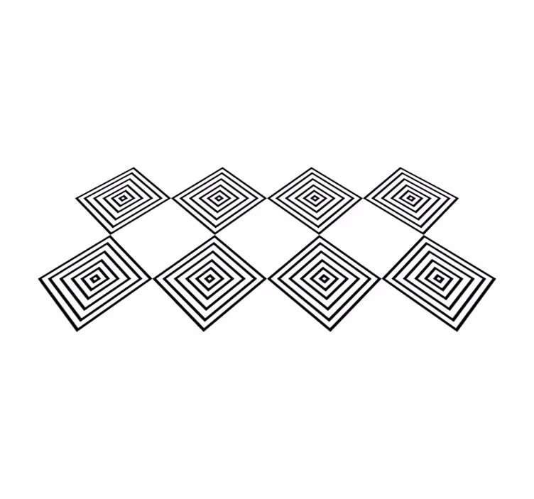 vinylový koberec s geometrickýmy tvarmi sústredné štvorce - Tenstickers