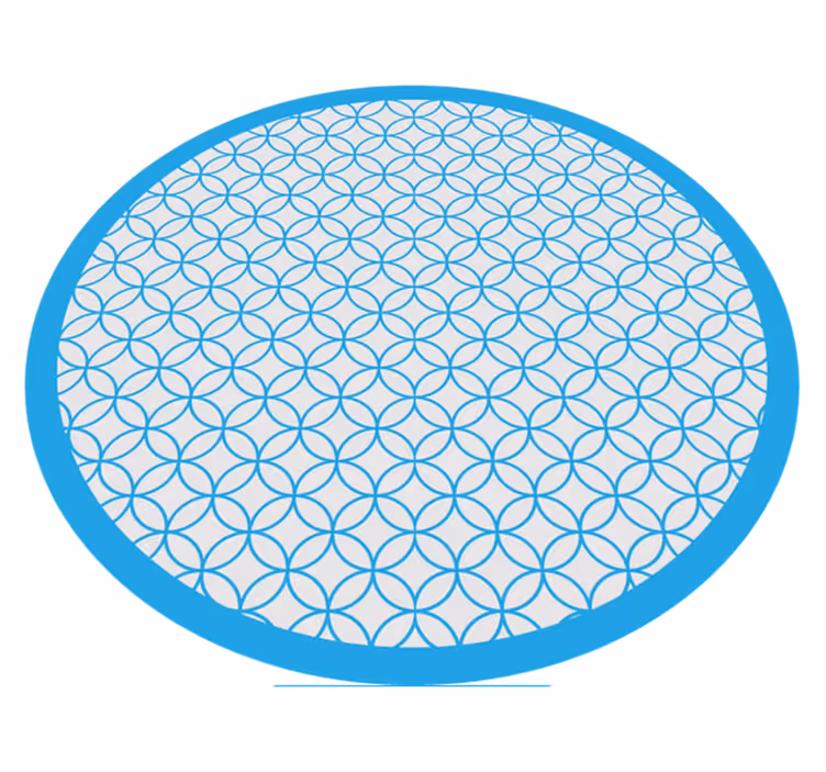 Vinylový koberec s geometrickými tvarmi modrý elegantný vzor - Tenstickers