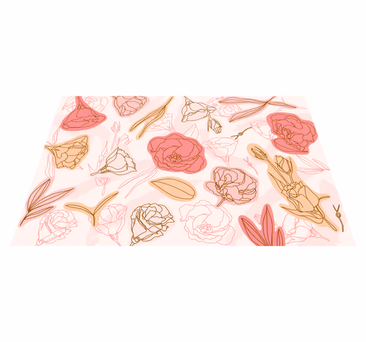 vinylový koberec do kúpelne sofistikovaný botanický prvok - Tenstickers