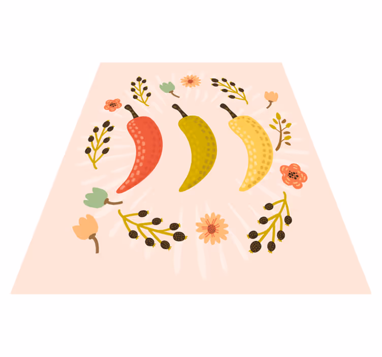 vinylový koberec do kuchyne farebné chilli papričky - Tenstickers
