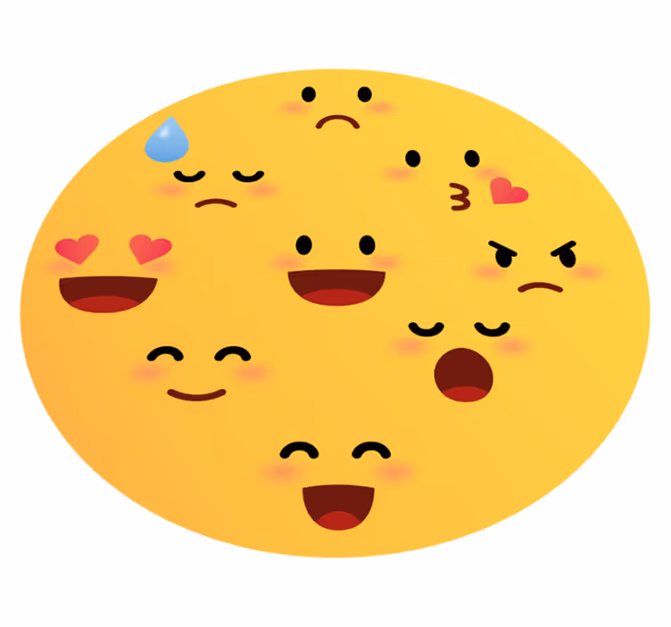 Emoji tváre detský vinylový podlahový koberec - Tenstickers