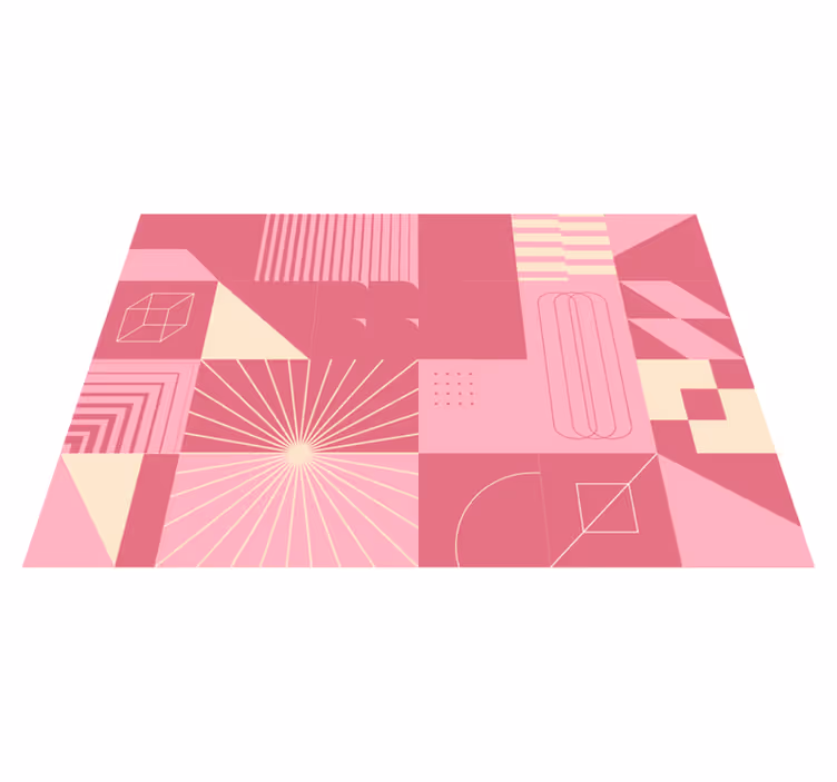 moderný vinylový koberec geometrické ružové vzory - Tenstickers
