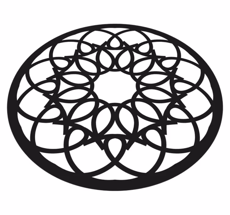 vinylový koberec mandala zložitý čierny vzor - Tenstickers