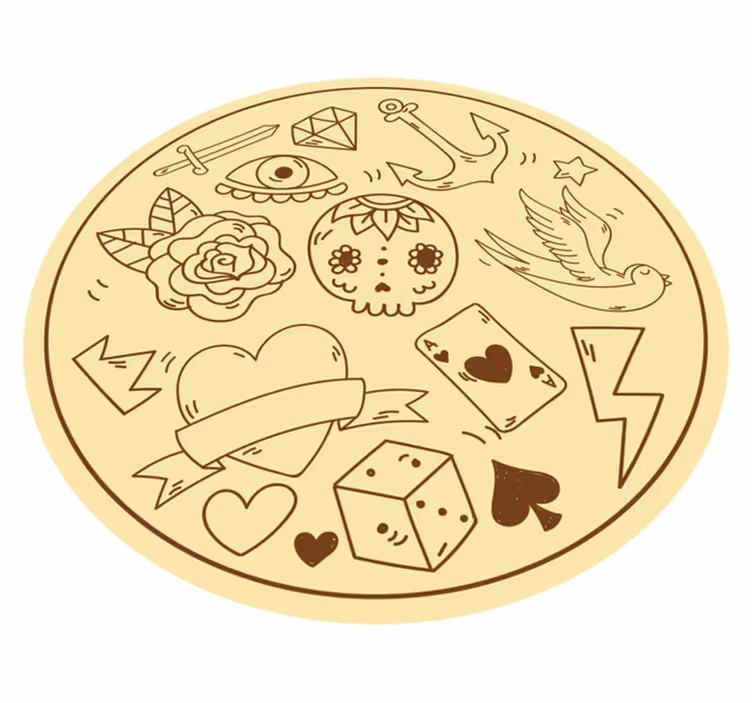 vinylový koberec pre mládež tetovacie symboly - Tenstickers