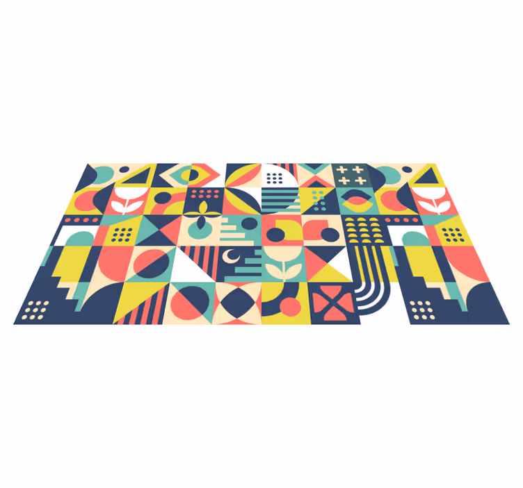 Vinylový koberec s geometrickými tvarmi Živé tvary - Tenstickers