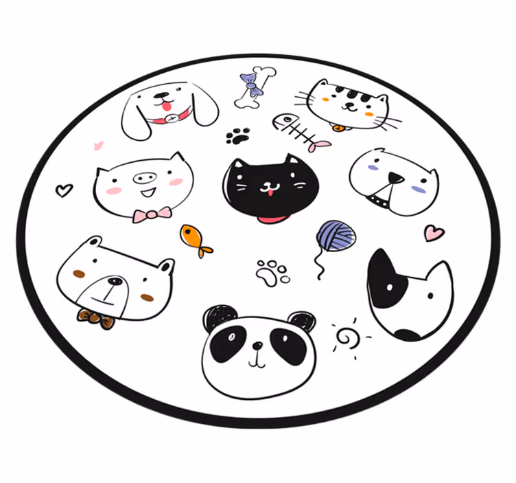 Kresliť zvieratám vinylový koberec - Tenstickers