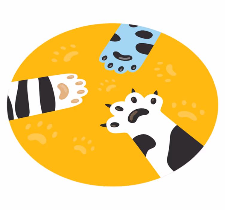 Tri mačacie labky zvierací koberec - Tenstickers