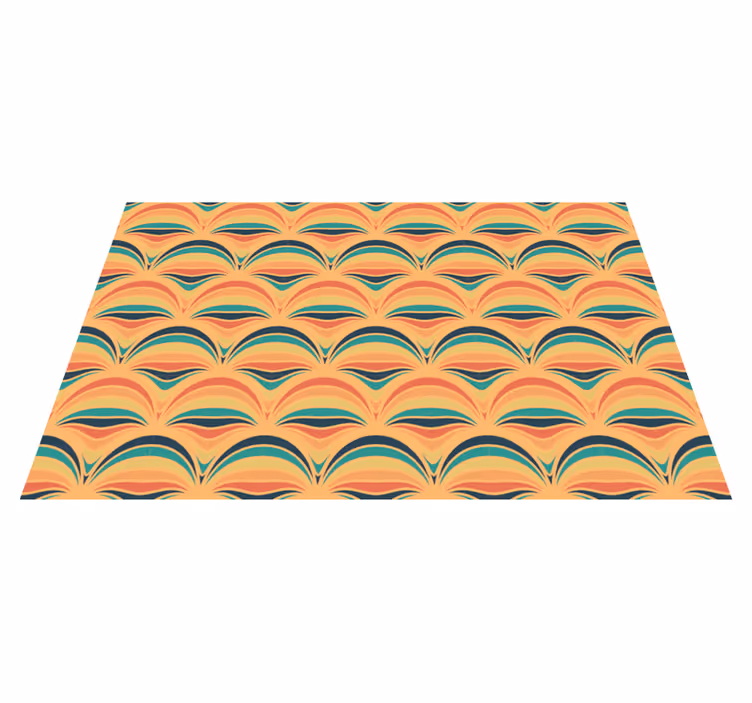 Geometrické koberce zo 70. Rokov oranžové čiary - Tenstickers