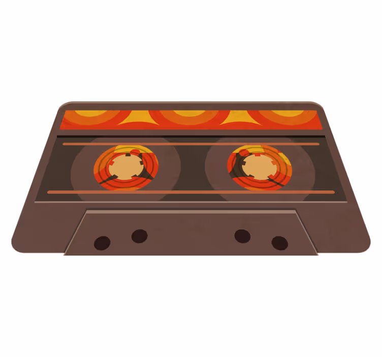 moderný vinylový koberec retro kazetová ilustrácia - Tenstickers