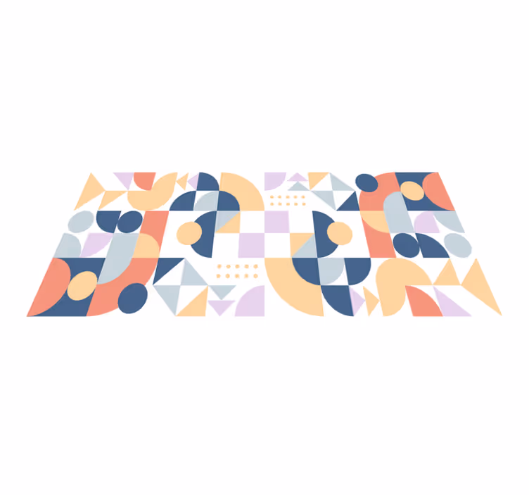 Vinylový koberec s geometrickými tvarmi abstraktné tvary hra - Tenstickers