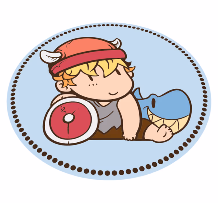 detský vinylový koberec chlapec vikingský bojovník - Tenstickers