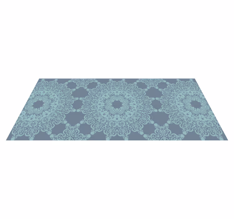 vinylový koberec mandala elegantný modrý vzor - Tenstickers