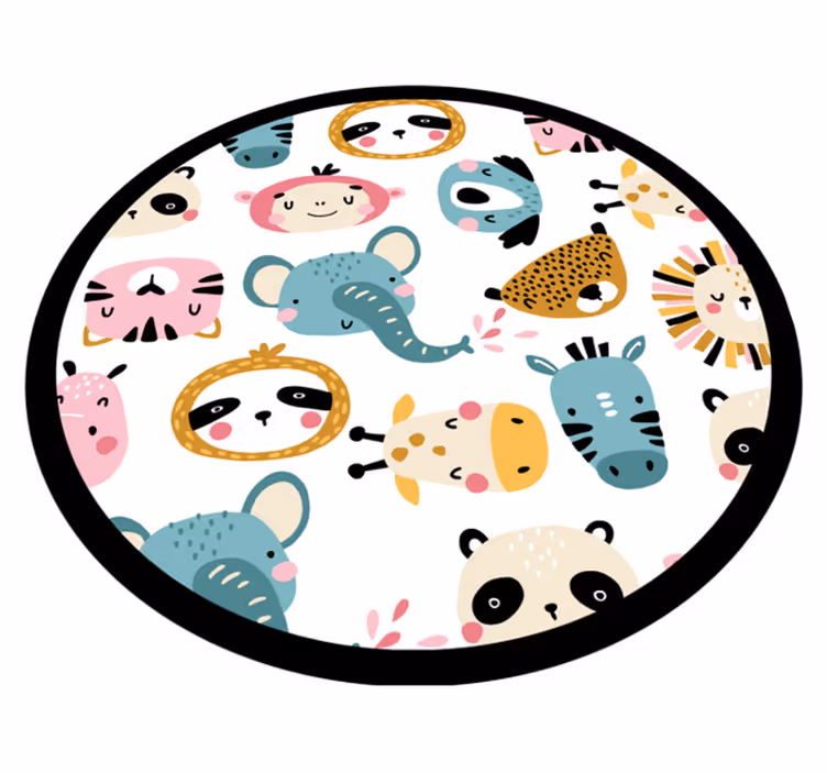 detský vinylový koberec farebné safari zvieratá - Tenstickers