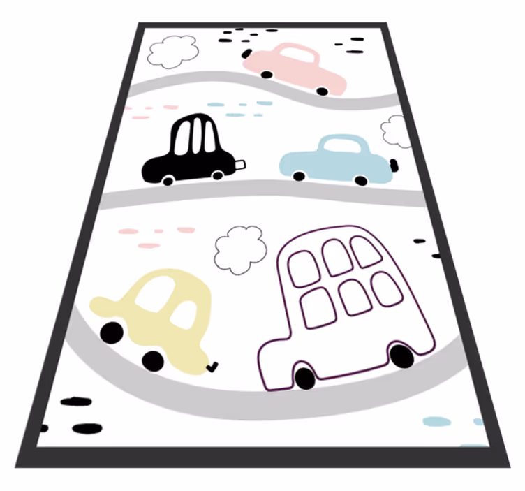 Detské vozidlá a cesty detský vinylový koberec - Tenstickers