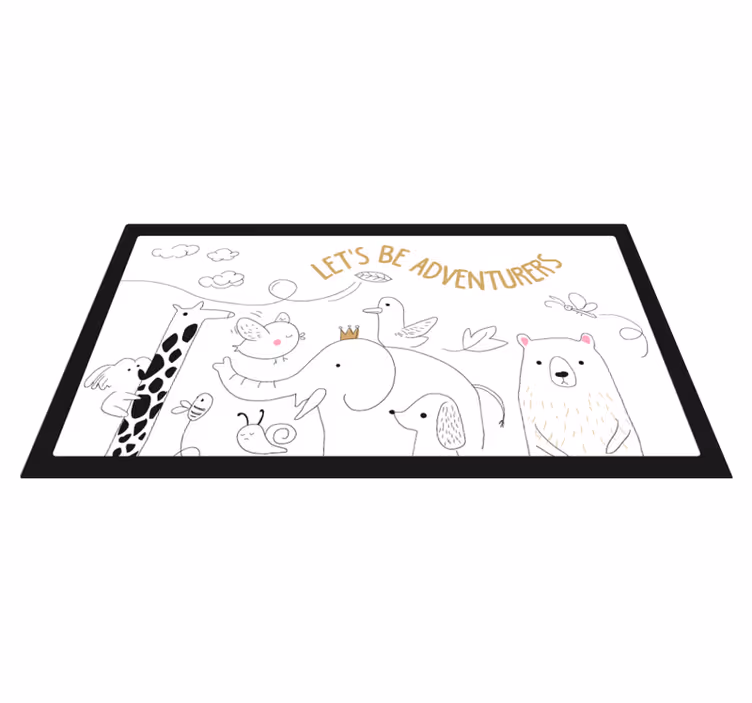 Vinylový koberec pre bábätko dobrodružstvo so zvieratkami - Tenstickers