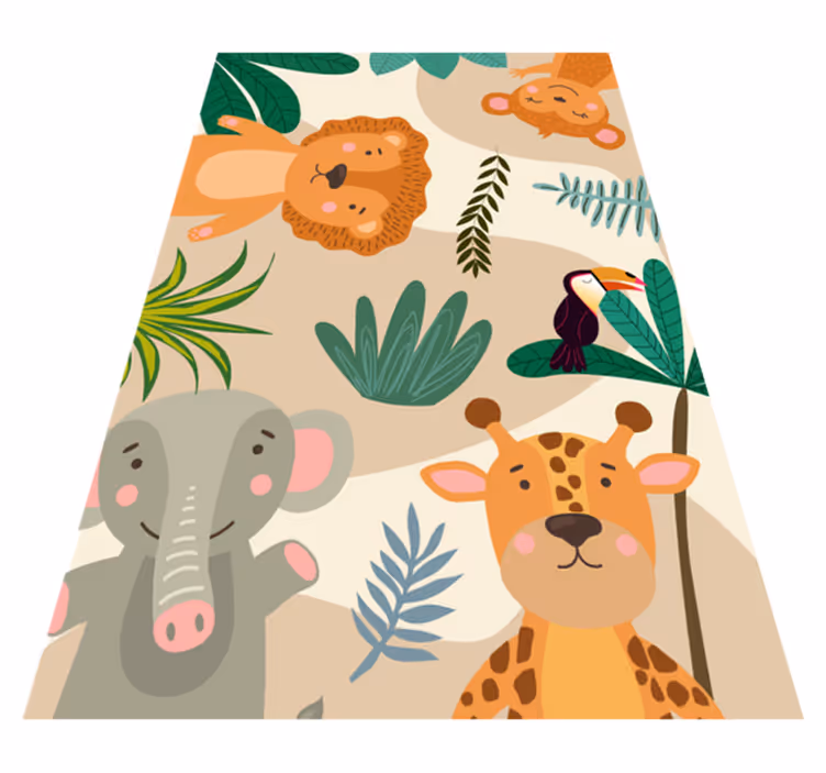Detský nordic jungle animals detský vinylový koberec - Tenstickers