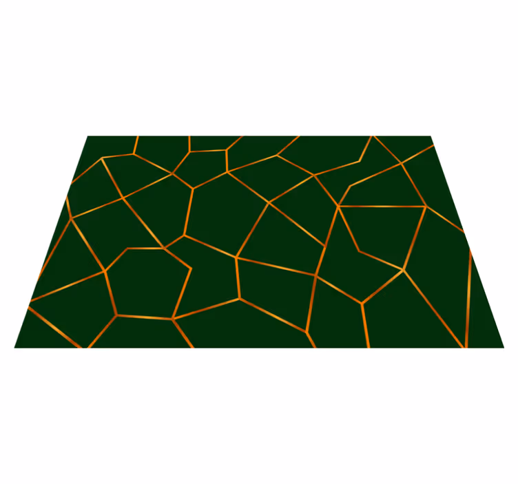Mramorový vinylový koberec so zeleným geometrickým vzorom - Tenstickers