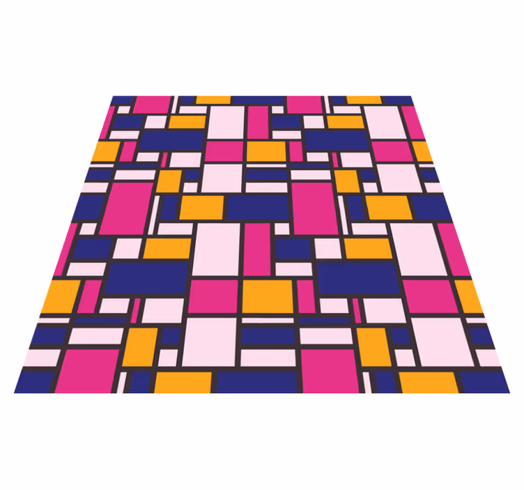 Vinylový koberec s geometrickými tvarmi farebné bloky - Tenstickers