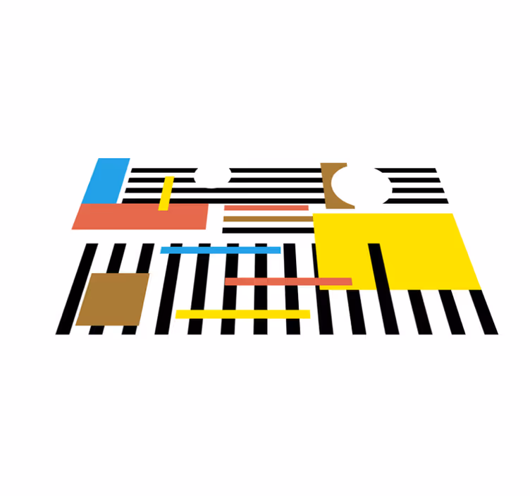 moderný vinylový koberec farebné pruhované vzory - Tenstickers