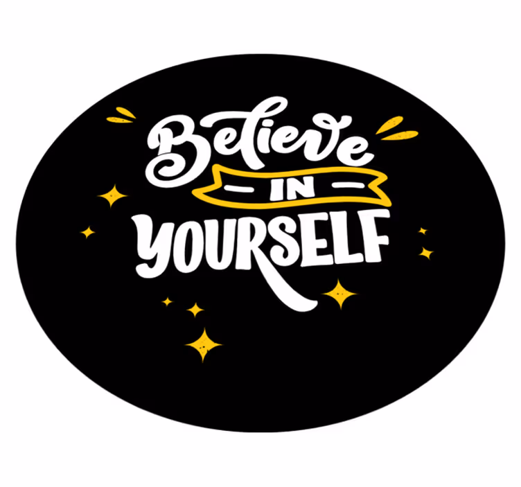 vinylový koberec citáty ver v seba samého, čierny dizajn - Tenstickers
