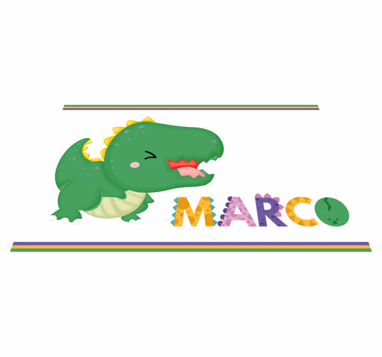vinylový koberec s menom mláďa t-rexa s označením - Tenstickers