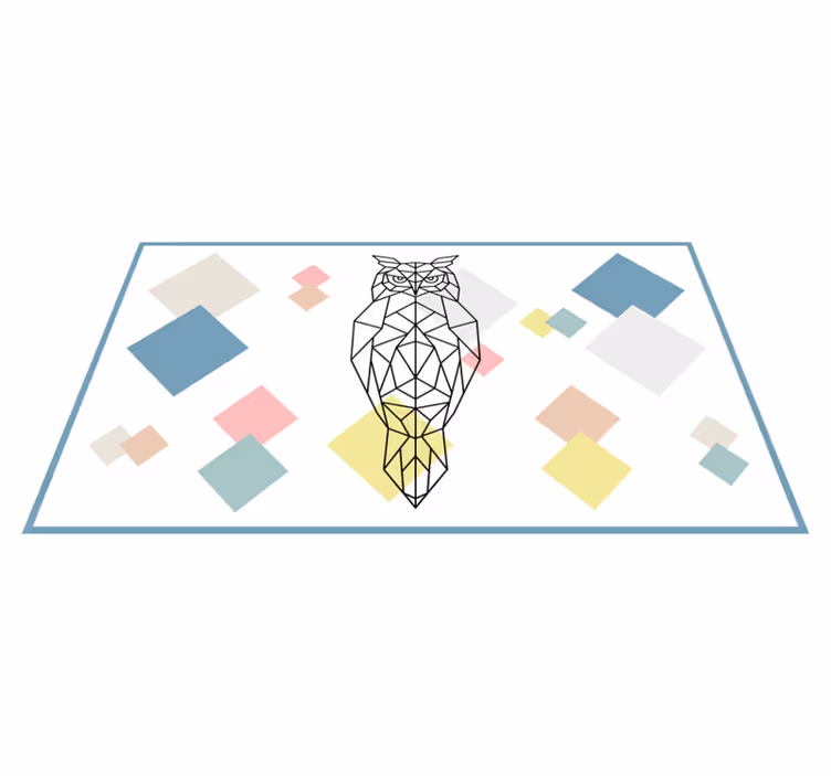 moderný vinylový koberec tvar origami sovy - Tenstickers