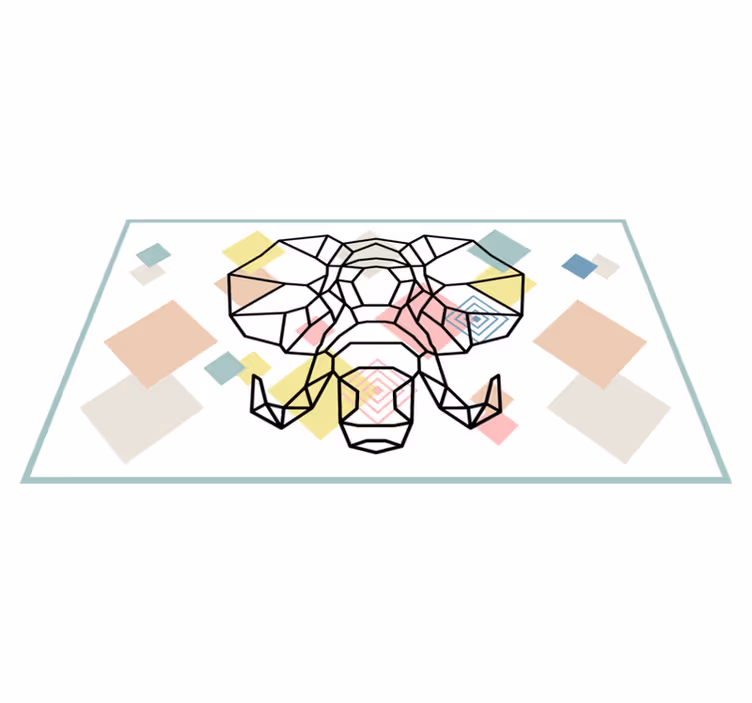 moderný vinylový koberec origami slonia hlava - Tenstickers