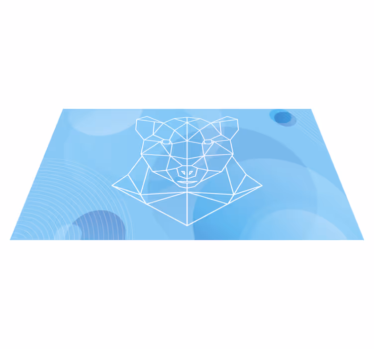 vinylové koberce zvieratá geometrický obrys medveďa - Tenstickers