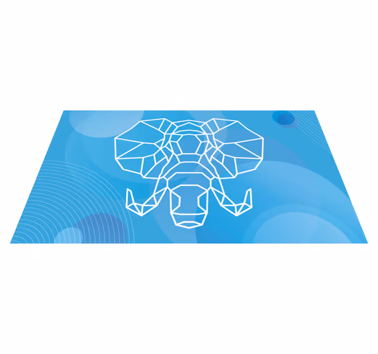 Vinylové koberce zvieratá modrý slon tvár - Tenstickers