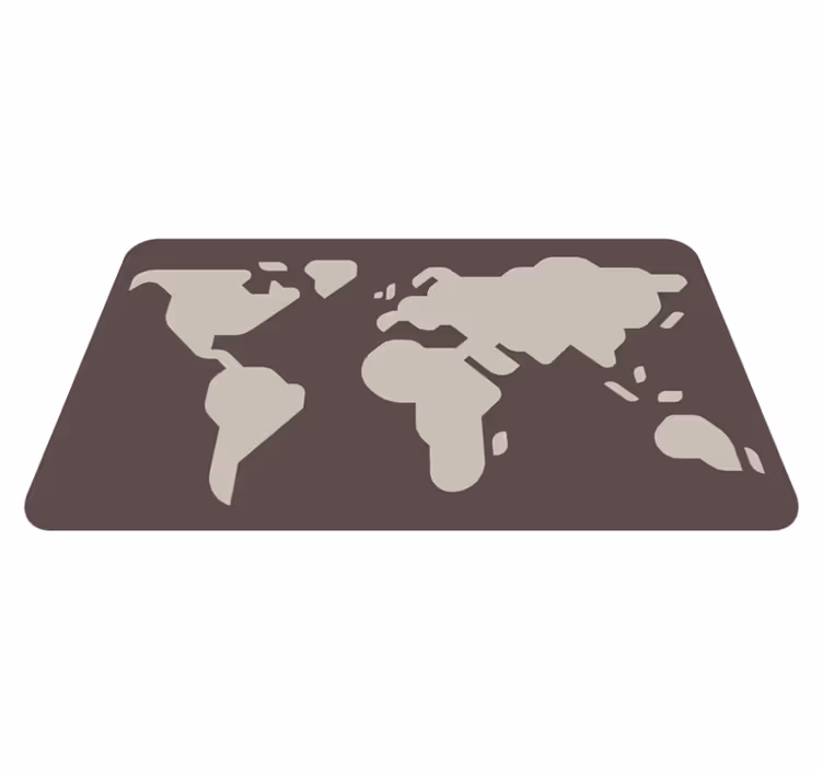 vinylový kvoberec s mapou sveta béžovo-sivý motív - Tenstickers