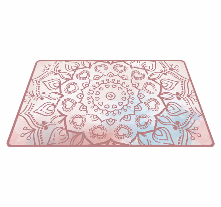 Nakreslený mandala pastelové farby mandala vinylový koberec - Tenstickers