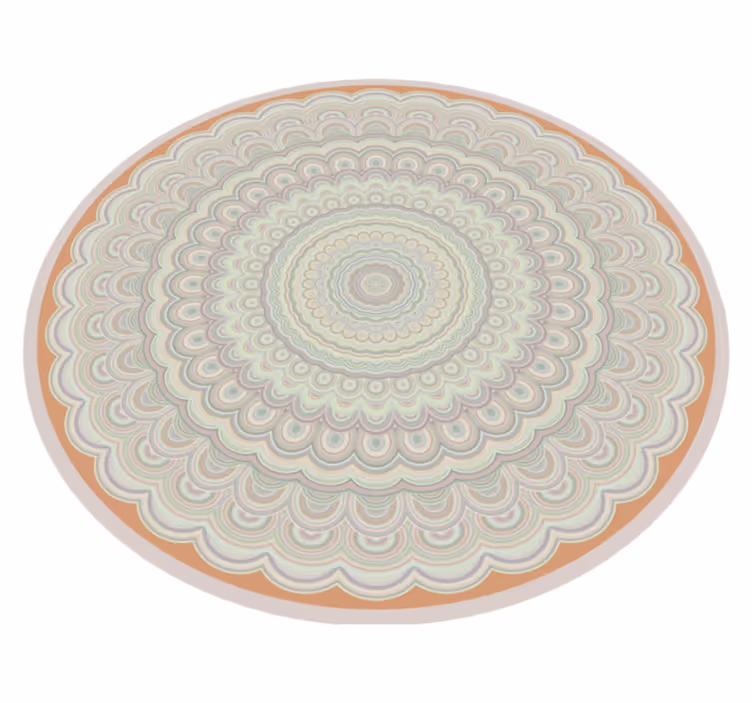 Okrúhla mandala béžová - vinylový koberec - Tenstickers