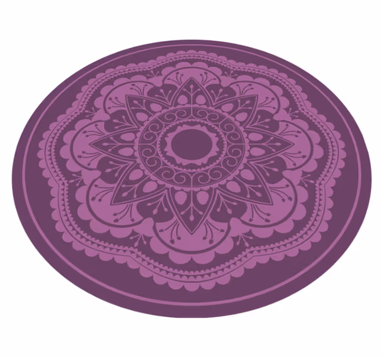 vinylový koberec mandala fialový kruhový dizajn - Tenstickers