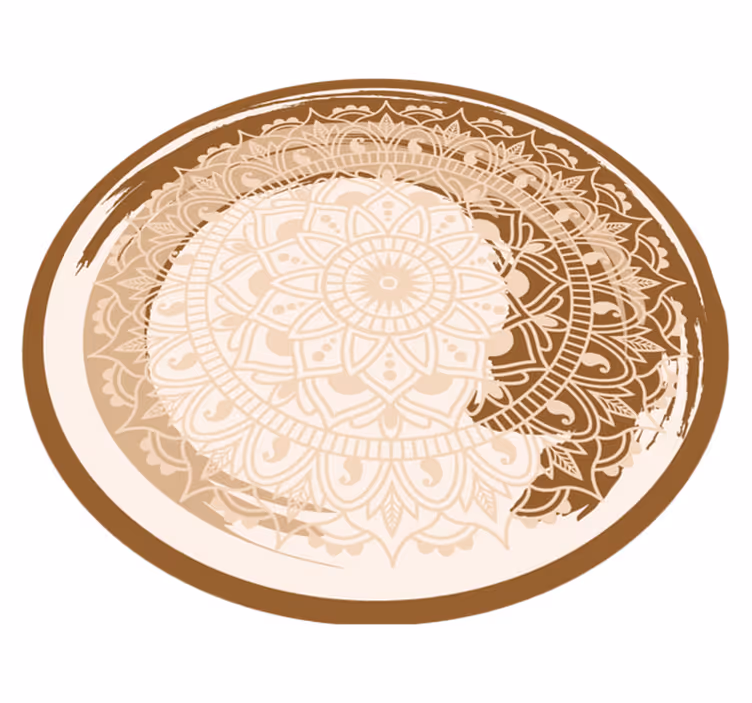 vinylový koberec mandala elegantný béžový motív - Tenstickers
