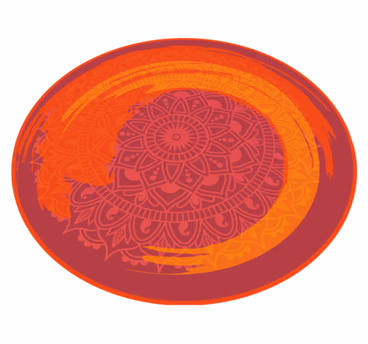 vinylový koberec mandala červený žiarivý motív - Tenstickers