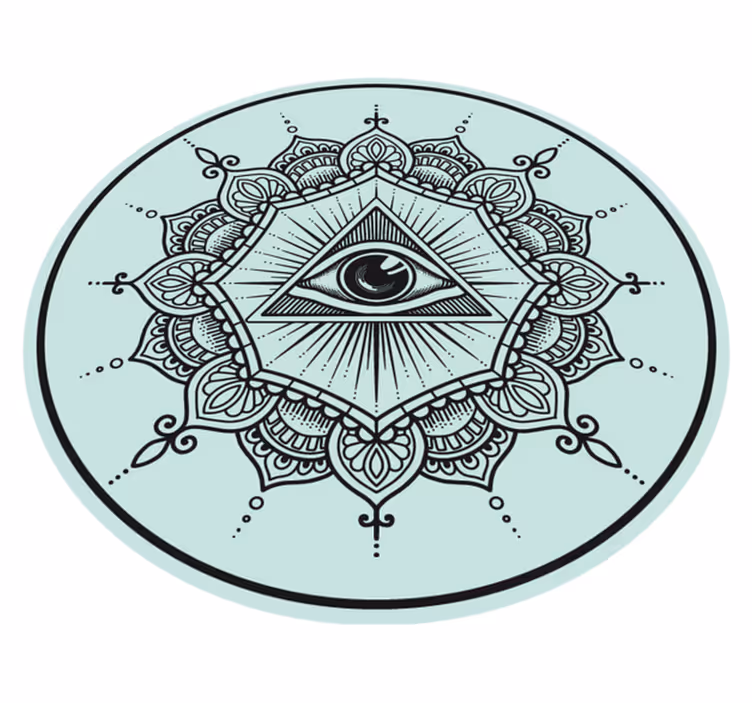 Vinylový koberec v tvare mandala v tvare modrého oka - Tenstickers