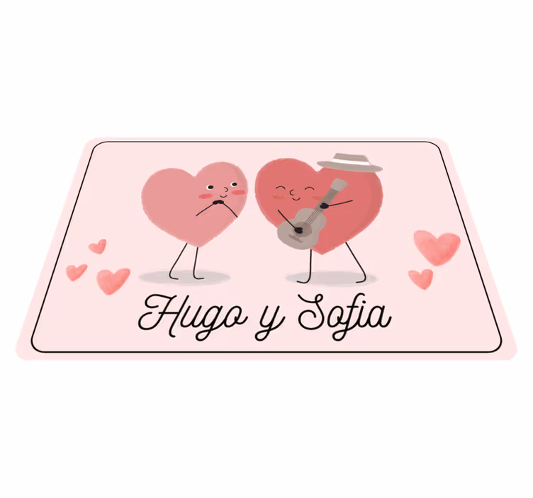 Pár srdiečok personalizovaná mat - Tenstickers