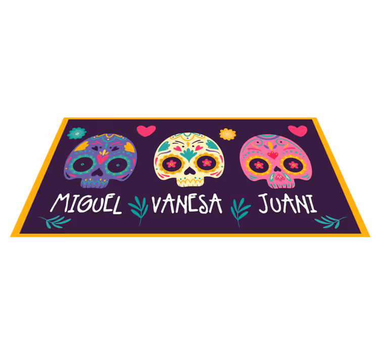 Mexické lebky personalizovaná podložka - Tenstickers