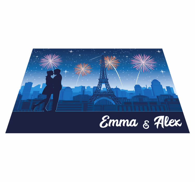 vinylový koberec s menom parížska romantika - Tenstickers