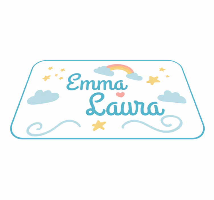 rôzne vinylové koberce pre deti dvojité meno s dúhou - Tenstickers