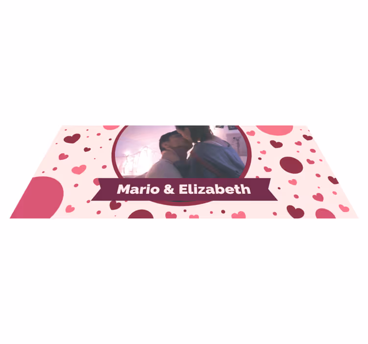 vinylový koberec do spálne personalizovaný obrázok lásky - Tenstickers