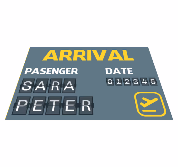 vinylový koberec s menom príletový letenku - Tenstickers