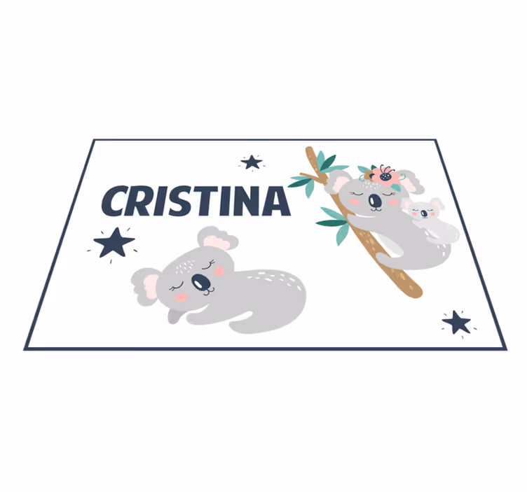 vinylový koberec s menom koala rodinná zábava - Tenstickers