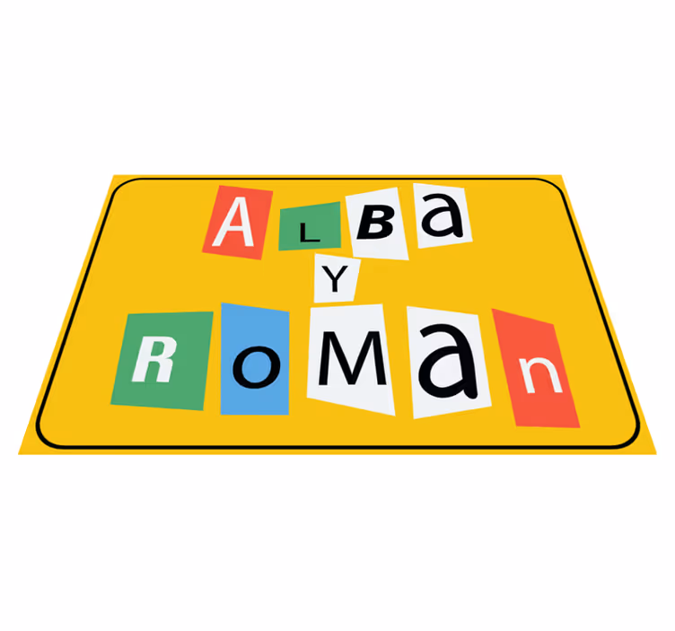 vinylový koberec s menom dieliky puzzle pre pár - Tenstickers