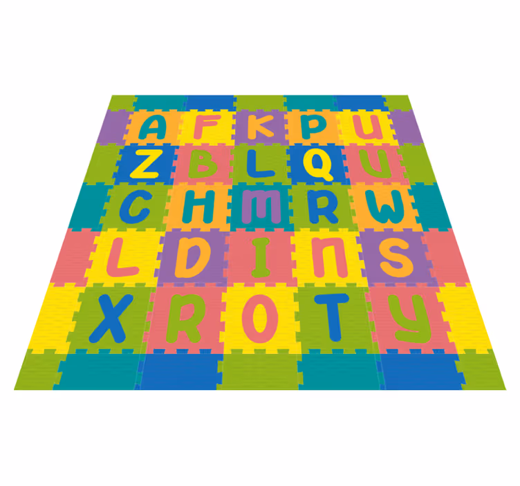 vinylový koberec abeceda farebný dizajn hry - Tenstickers