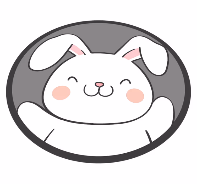 detský vinylový koberec biely zajačik - Tenstickers