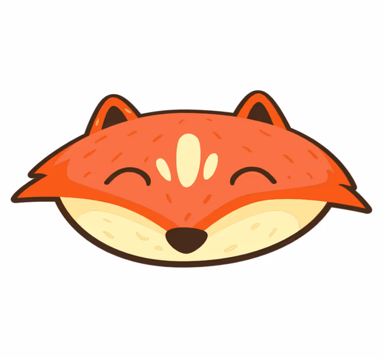 Nordic fox face baby mat - Tenstickers