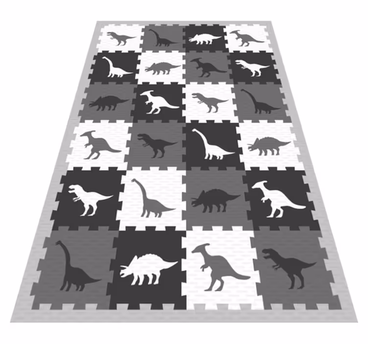 šedé zvieratko puzzle hracia podložka pre deti - Tenstickers